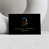 Healing Hand Logo Reiki, Massage, Wellness Zwart Visitekaartje