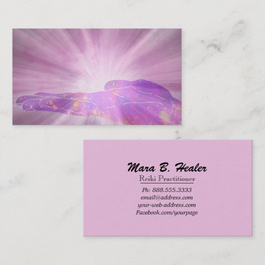 *~* Healing Hand Radiating Love and Light Energy Visitekaartje (Voorkant / Achterkant)