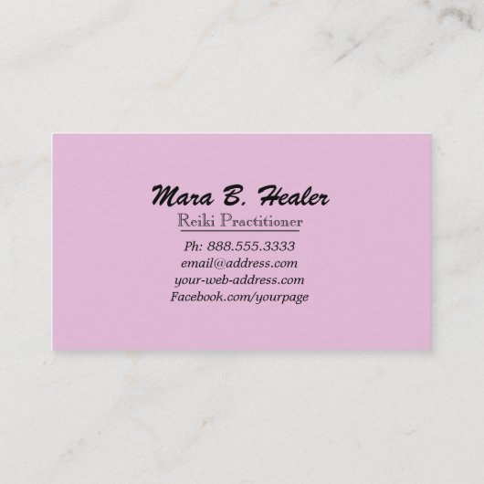 *~* Healing Hand Radiating Love and Light Energy Visitekaartje (Achterkant)