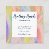Healing Hand Rainbow Colorful Oil Paint Vierkante Visitekaartje (Achterkant)