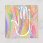Healing Hand Rainbow Colorful Oil Paint Vierkante Visitekaartje (Voorkant)