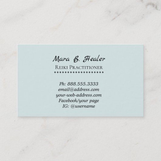 ~ Healing Hand Rays Beams Light Energy Healer Visitekaartje (Achterkant)