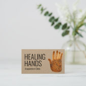 Healing Handen Waterverf Boho Kraft Visitekaartje (Staand voorkant)