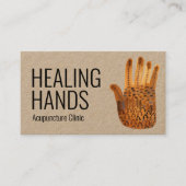Healing Handen Waterverf Boho Kraft Visitekaartje (Voorkant)