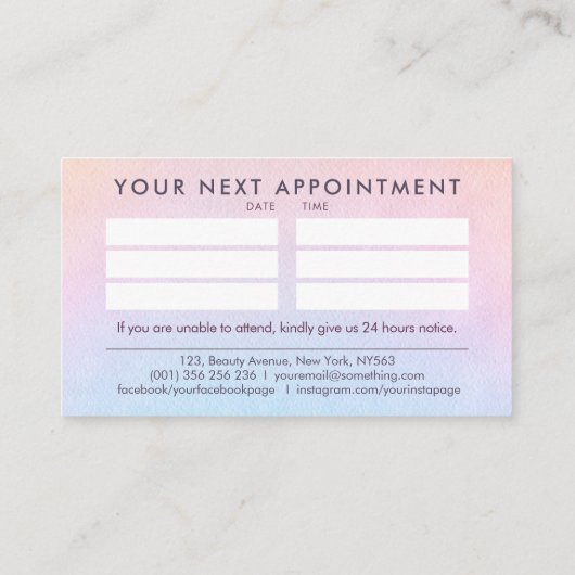 Healing Hands en Lotus Waterverf Sketch Visitekaartje (Achterkant)