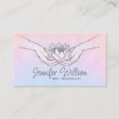 Healing Hands en Lotus Waterverf Sketch Visitekaartje (Voorkant)