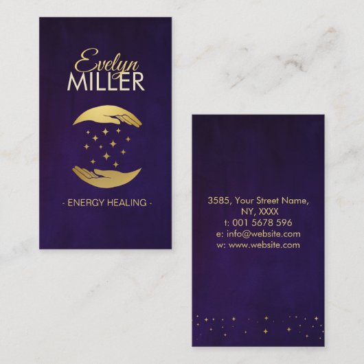 Healing Hands - energietherapie Visitekaartje (Voorkant / Achterkant)