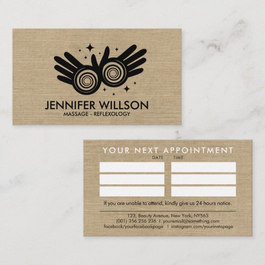 Healing Hands Energy Spiral Appointes Visitekaartje (Voorkant / Achterkant)