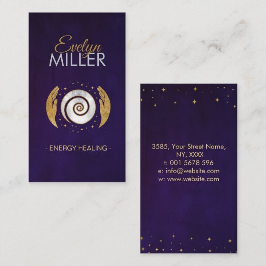 Healing Hands - Energy Therapy Visitekaartje (Voorkant / Achterkant)