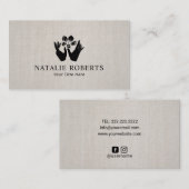 Healing Hands & Flower Massage Therapy Linen Visitekaartje (Voorkant / Achterkant)