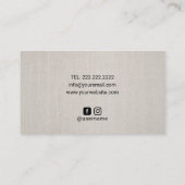 Healing Hands & Flower Massage Therapy Linen Visitekaartje (Achterkant)