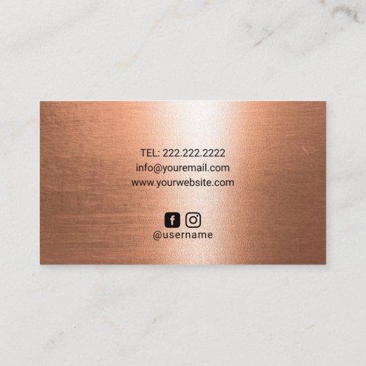 Healing Hands & Heart Massage Therapy Copper Visitekaartje (Achterkant)