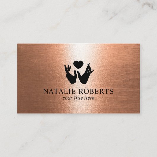 Healing Hands & Heart Massage Therapy Copper Visitekaartje (Voorkant)