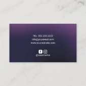 Healing Hands & Heart Massage Therapy Deep Paars Visitekaartje (Achterkant)