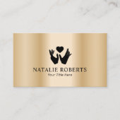 Healing Hands & Heart Massage Therapy Modern Gold Visitekaartje (Voorkant)