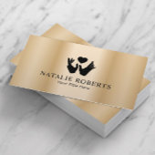 Healing Hands & Heart Massage Therapy Modern Gold Visitekaartje