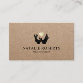Healing Hands & Heart Massage Therapy Rustic Kraft Visitekaartje (Voorkant)