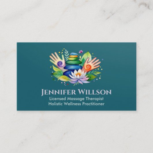 Healing Hands Massage Therapeut Visitekaartje (Voorkant)