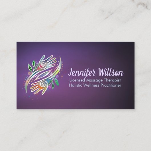 Healing Hands Massage Therapeut Visitekaartje (Voorkant)