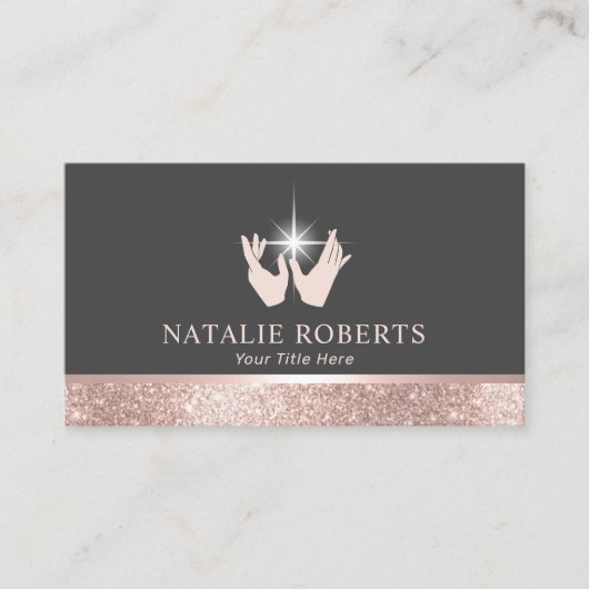 Healing Hands Massage Therapy Roos Gold Border #2 Visitekaartje (Voorkant)