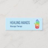 Healing Hands Rainbow Colorful Hamsa Hearts Mini Visitekaartje (Voorkant)
