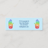 Healing Hands Rainbow Colorful Hamsa Hearts Mini Visitekaartje (Achterkant)