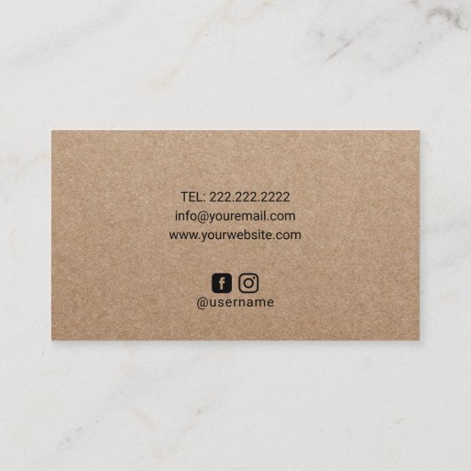 Healing Hands & Spine Chiropractie Rustic Kraft Visitekaartje (Achterkant)