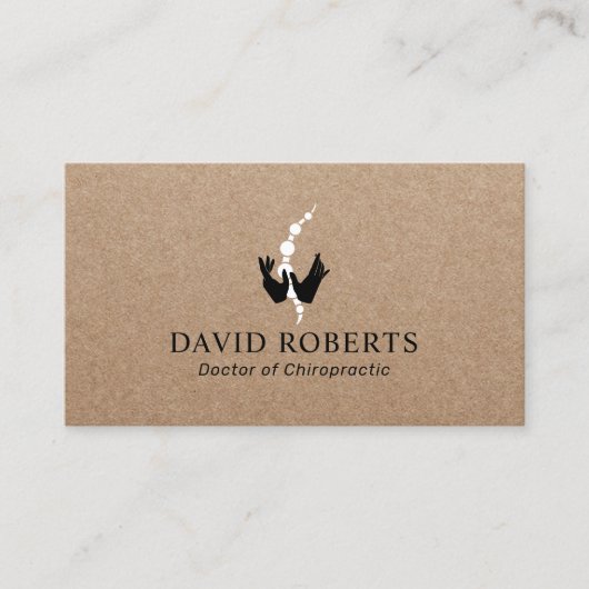 Healing Hands & Spine Chiropractie Rustic Kraft Visitekaartje (Voorkant)