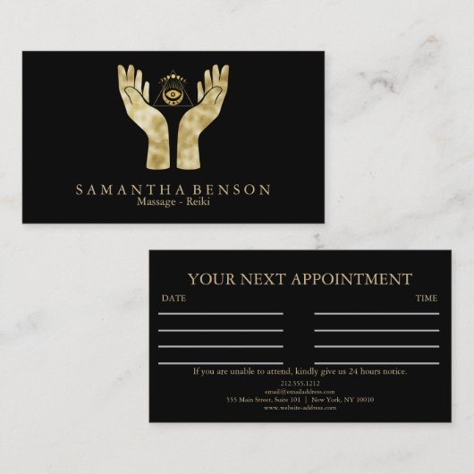 Healing Hands Symbool Chakra Reiki Practitioner Visitekaartje (Voorkant / Achterkant)