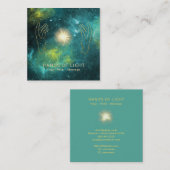 *~* Healing Hands Universe kosmische sterren & lic Vierkante Visitekaartje (Voorkant / Achterkant)