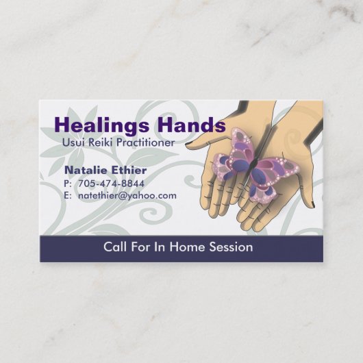 Healing Hands - Visitekaartje1 Visitekaartje (Voorkant)