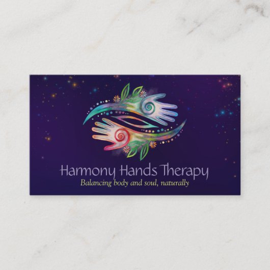 Healing Hands Waterverf Art Visitekaartje (Voorkant)