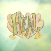 Healing Healing Healing Word Art Inspirerend Windo Raamsticker (Vel 3)