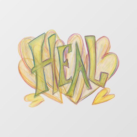 Healing Healing Healing Word Art Inspirerend Windo Raamsticker (Vel)