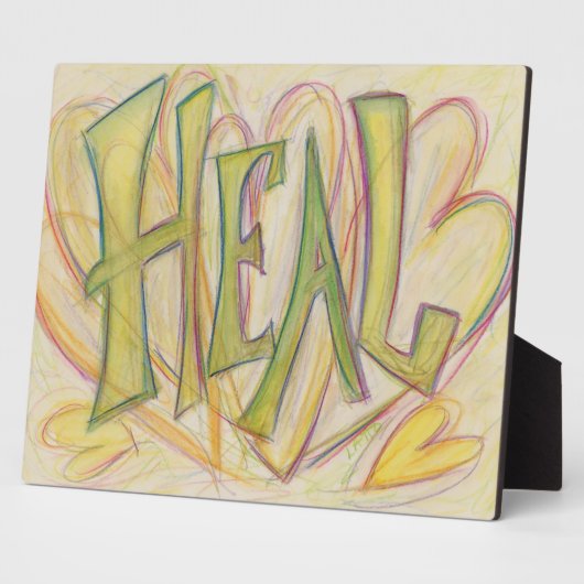 Healing Heart Inspirerend Word Art Print Plaques Fotoplaat (Zijkant)