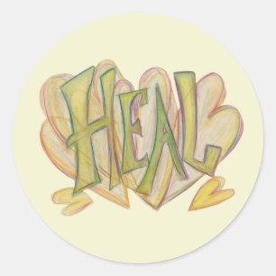 Healing Heart Word Art Inspirerend Sticker Decline