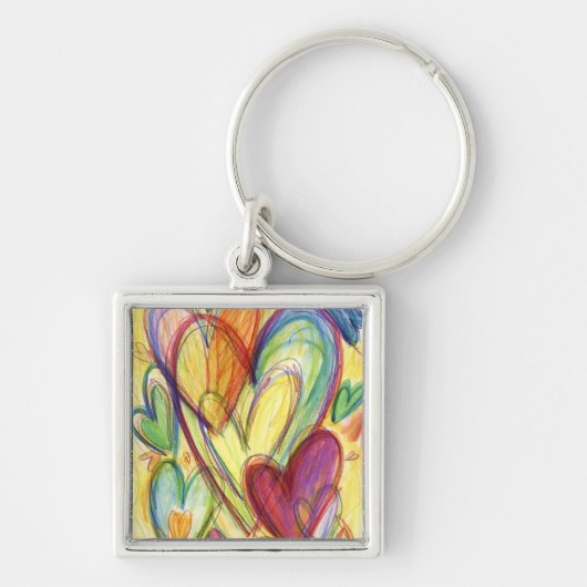 Healing Hearts Square Sleutelhanger (Voorkant)