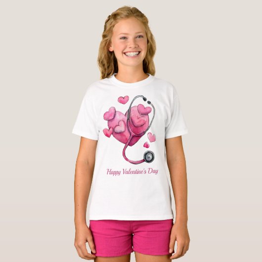 Healing Hearts Valentine Design T-shirt (Voorkant volledig)