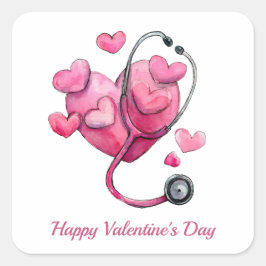 Healing Hearts Valentine Design Vierkante Sticker
