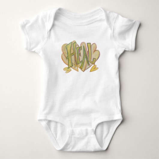 Healing Hearts Word Art Baby Clothing Romper (Voorkant)