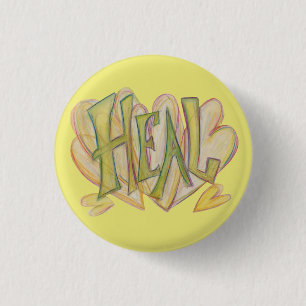 Healing Heels Word Art Lapel Button