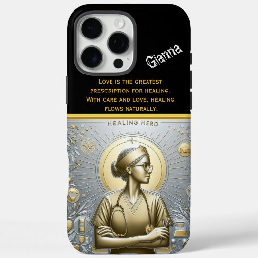 Healing Hero: Een Nurse Practitioner in Golden Lig Case-Mate iPhone Case (Achterkant)