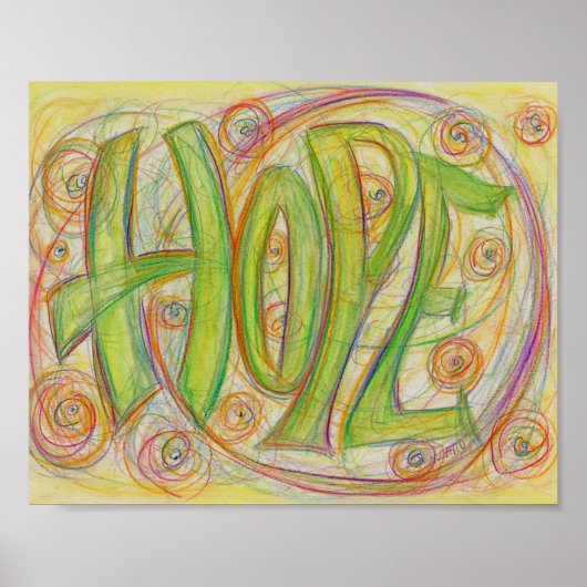 Healing Hope Word Art Inspirerend Poster Print (Voorkant)