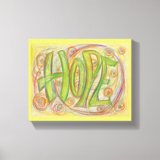 Healing Hope Word Art Painting Wrapped Canvas Art Afdruk (Voorkant)