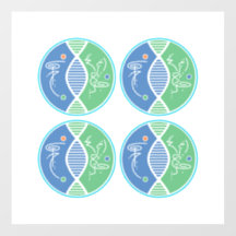 Healing Inner Circle Symbool Window Cling (4-up)