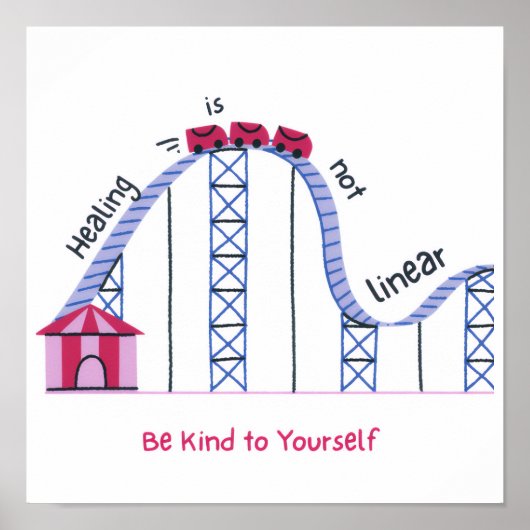 'Healing Isn't Linear' Health Awareness Poster  (Voorkant)