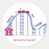 'Healing Isn't Linear' Self Compassion Sticker (Voorkant)