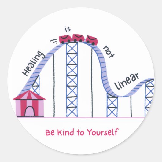 'Healing Isn't Linear' Self Compassion Sticker (Voorkant)