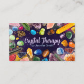 Healing Kristallen en Edelstenen en kleur splash Visitekaartje (Voorkant)