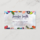 Healing kristallen en edelstenen op parel visitekaartje (Achterkant)